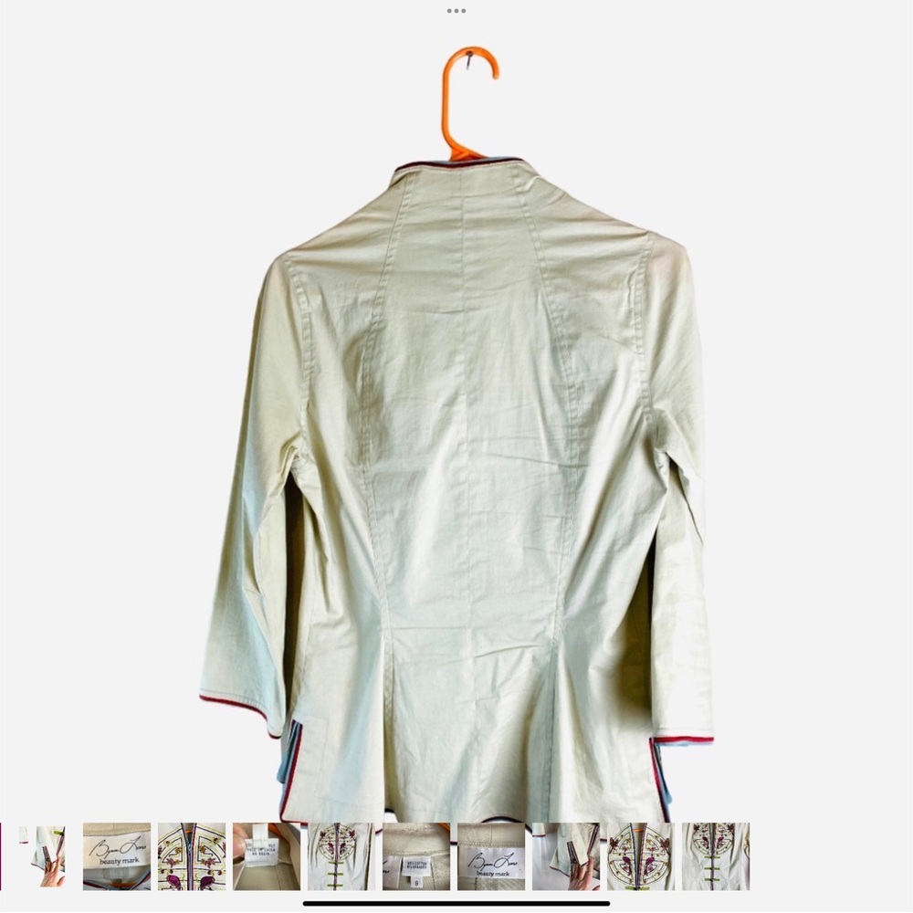 Elegant Cream Embroidered Jacket - Picture 2 of 7
